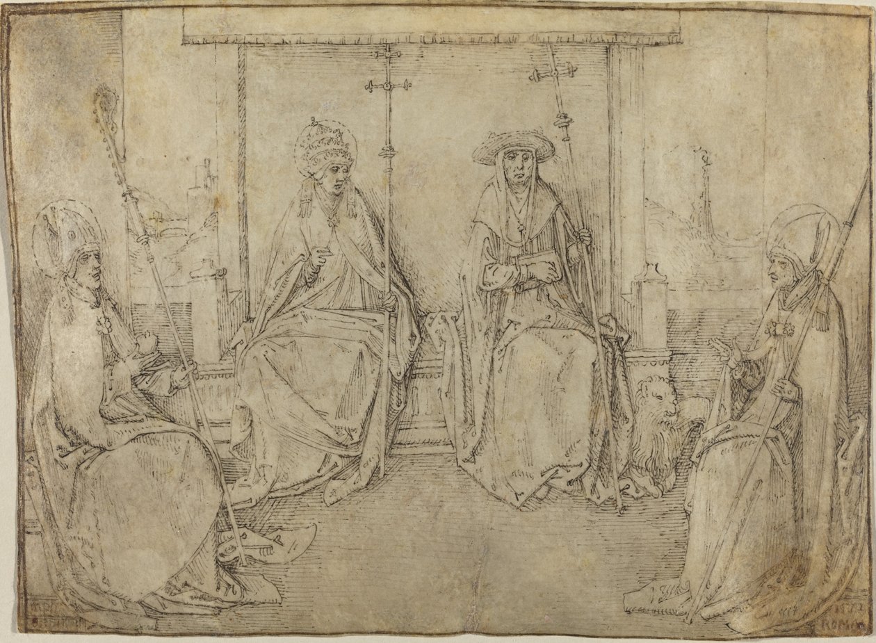 The Four Latin Fathers of the Church by Workshop of Valentijn van Orley