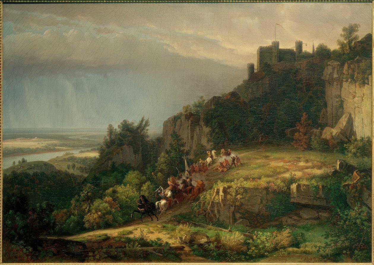 Battle Before the Castle (Castle Drachenfels) by Worthington Whittredge