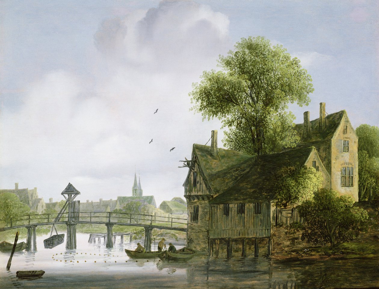 A Town on a River with a Bridge by Wouter Kniff