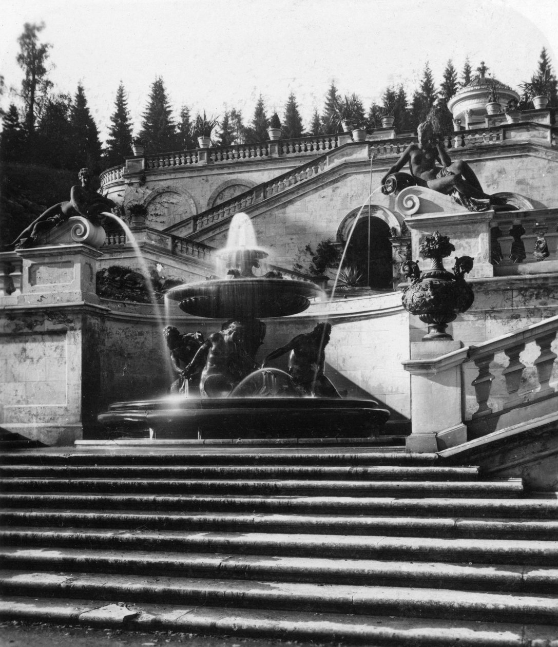 The Fountain at Linderhof Palace, Bavaria, Germany by Wurthle and Sons