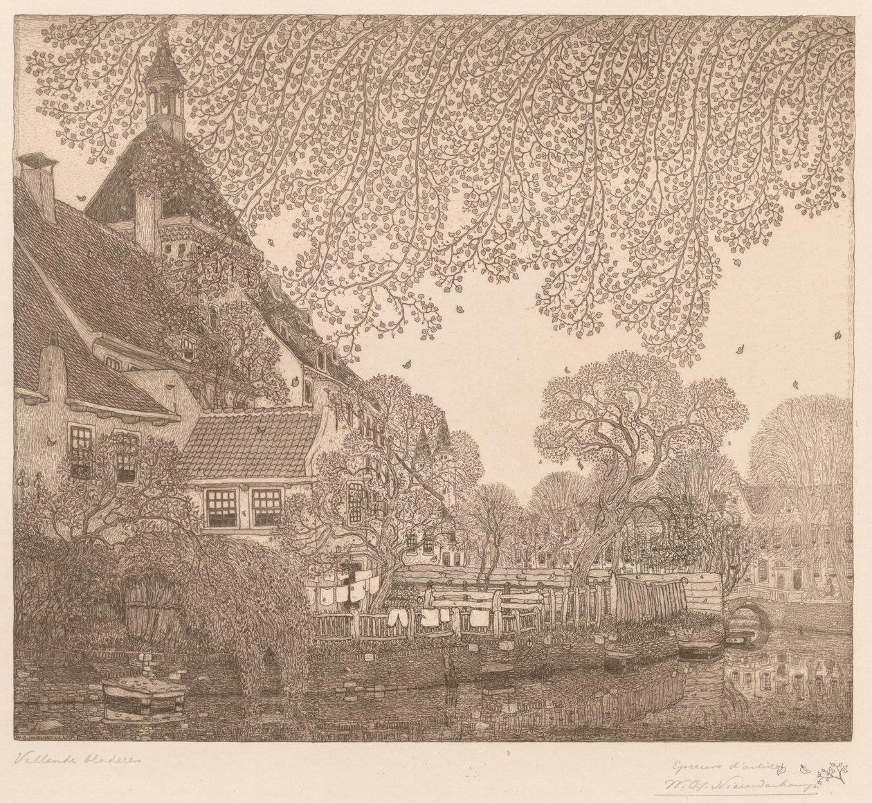 Falling Leaves, Amersfoort by Wynand Otto Jan Nieuwenkamp
