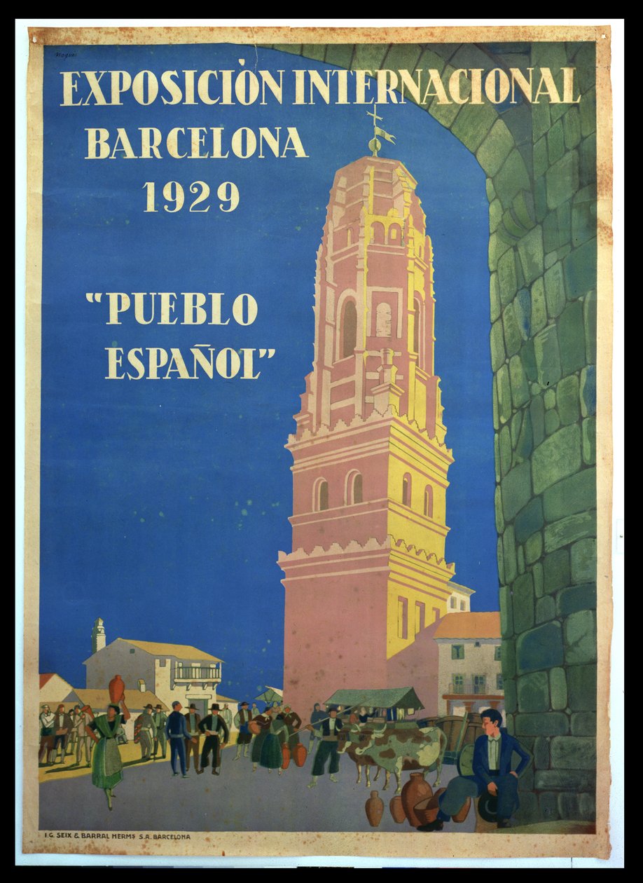 Poster advertising the International Exhibition in Barcelona, 1929 by Xavier Nogues