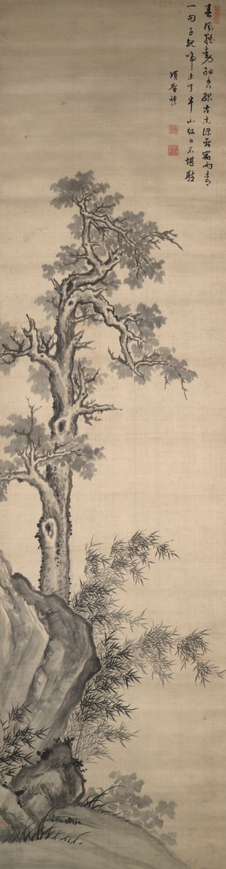 Wutong Tree, Bamboo, and Rock by Xiang Shengmo