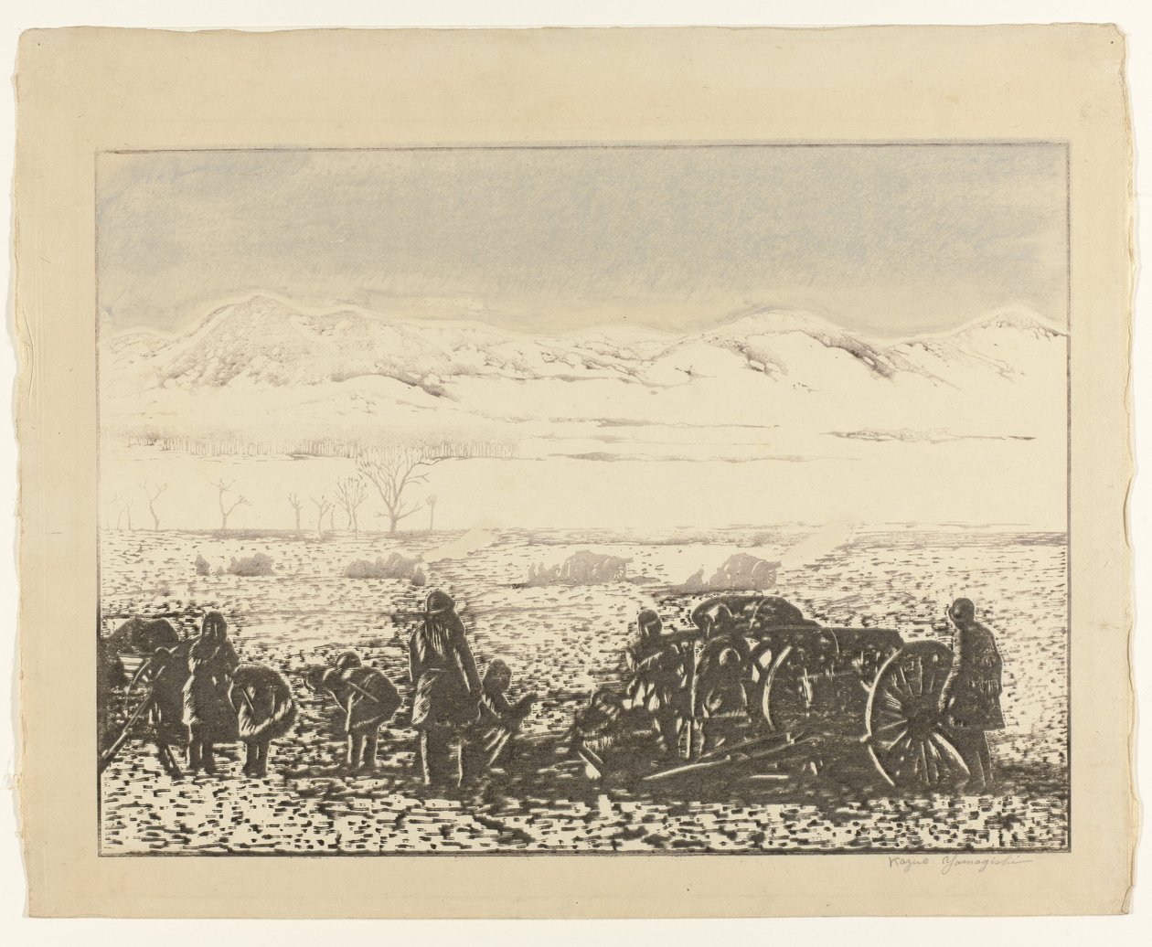 War Landscape by Yamagishi Kazue (signed by artist)