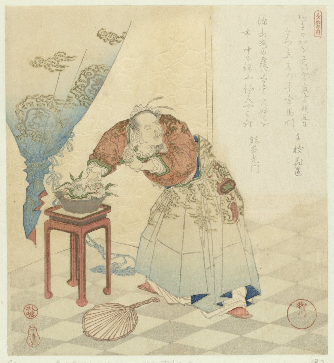 Tōbōsaku Steals Immortality Peaches by Yanagawa Shigenobu (I)