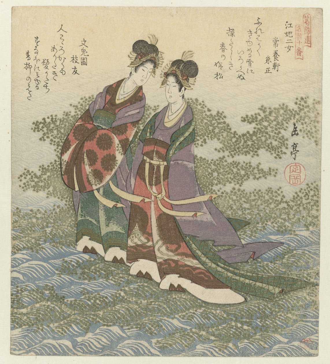 The Two River Princesses by Yashima Gakutei