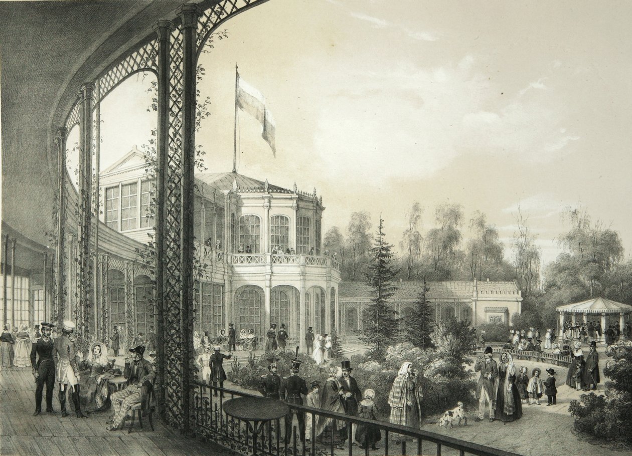 The Railway station in Pavlovsk by Yegor Yegorovich Meier