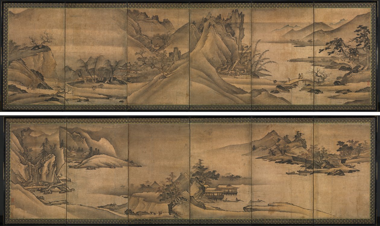 Landscape of the Four Seasons by Yi Sumun (Korean, b. c. 1404)