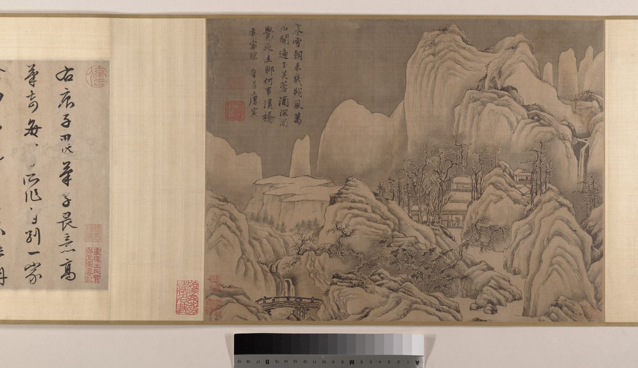 Landscapes (Eight Album Leaves Mounted as a Handscroll) by Yin Tang