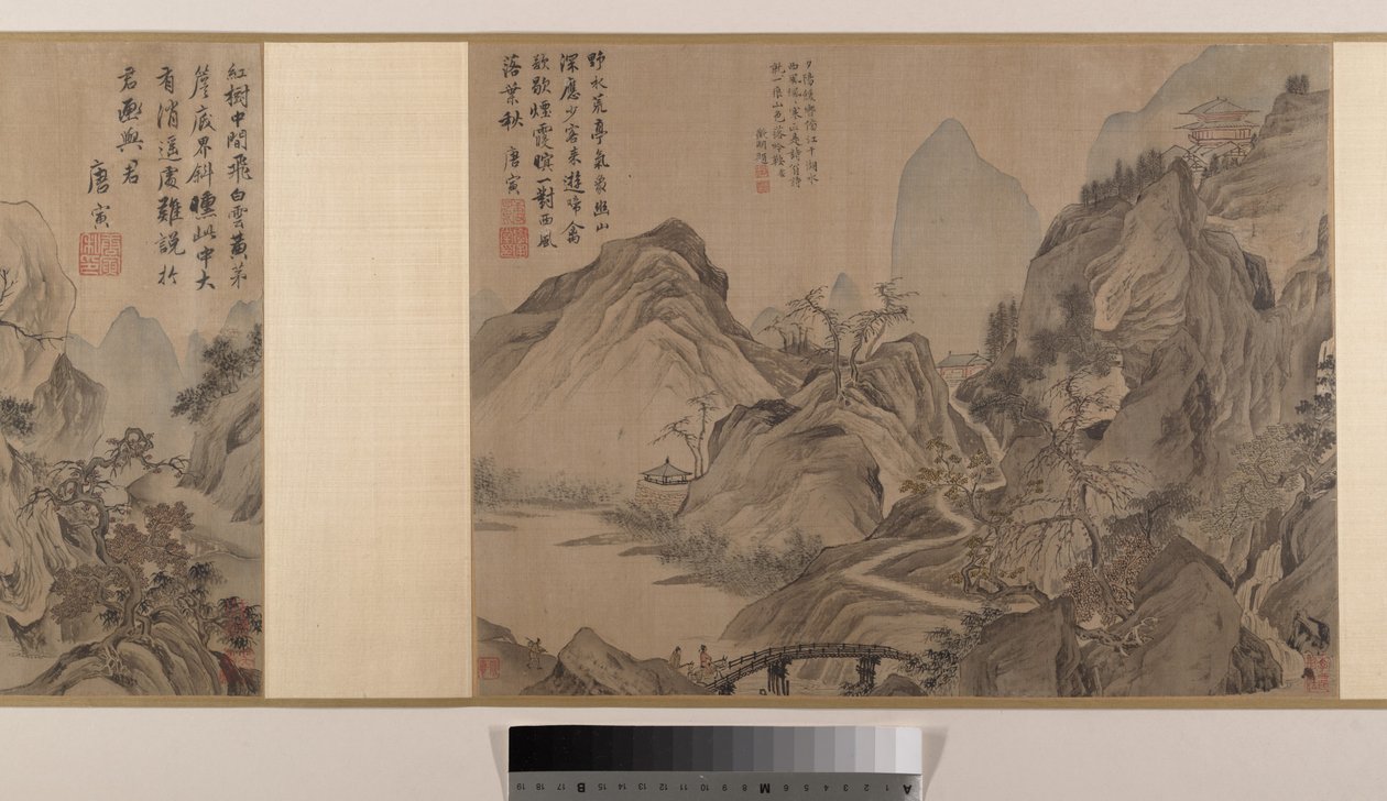Landscapes (Eight Album Leaves Mounted as a Handscroll) by Yin Tang