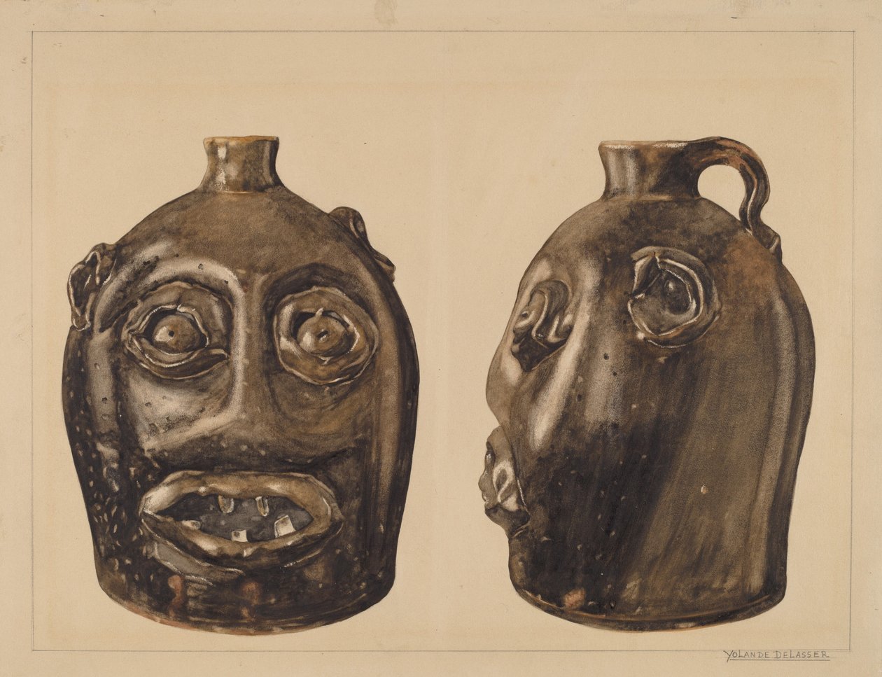 Grotesque Jug, c. 1936 by Yolande Delasser