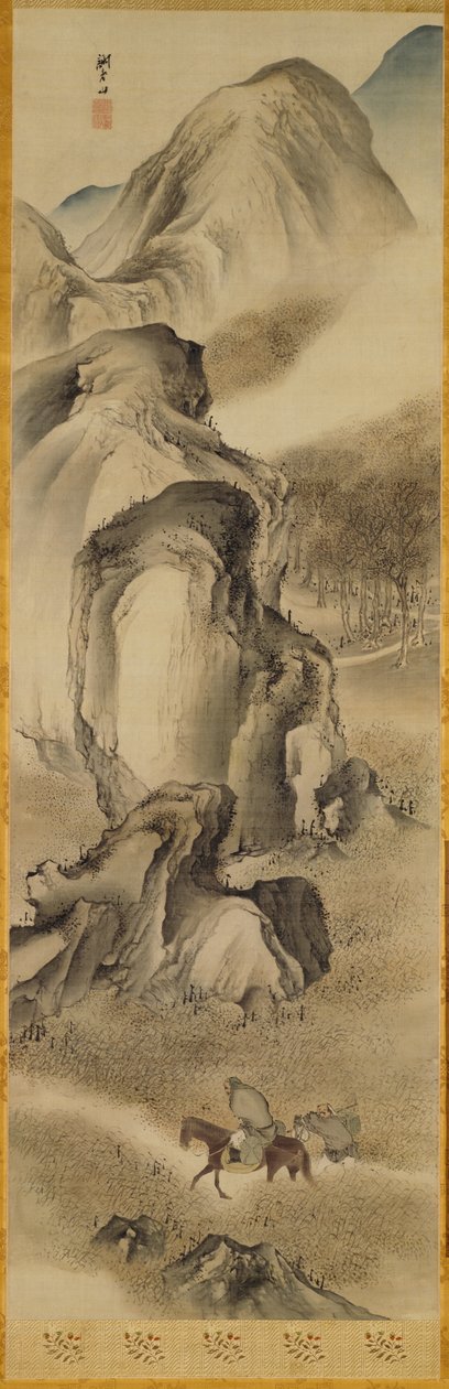 Travelers in a Winter Landscape by Yosa (1716-83) Buson