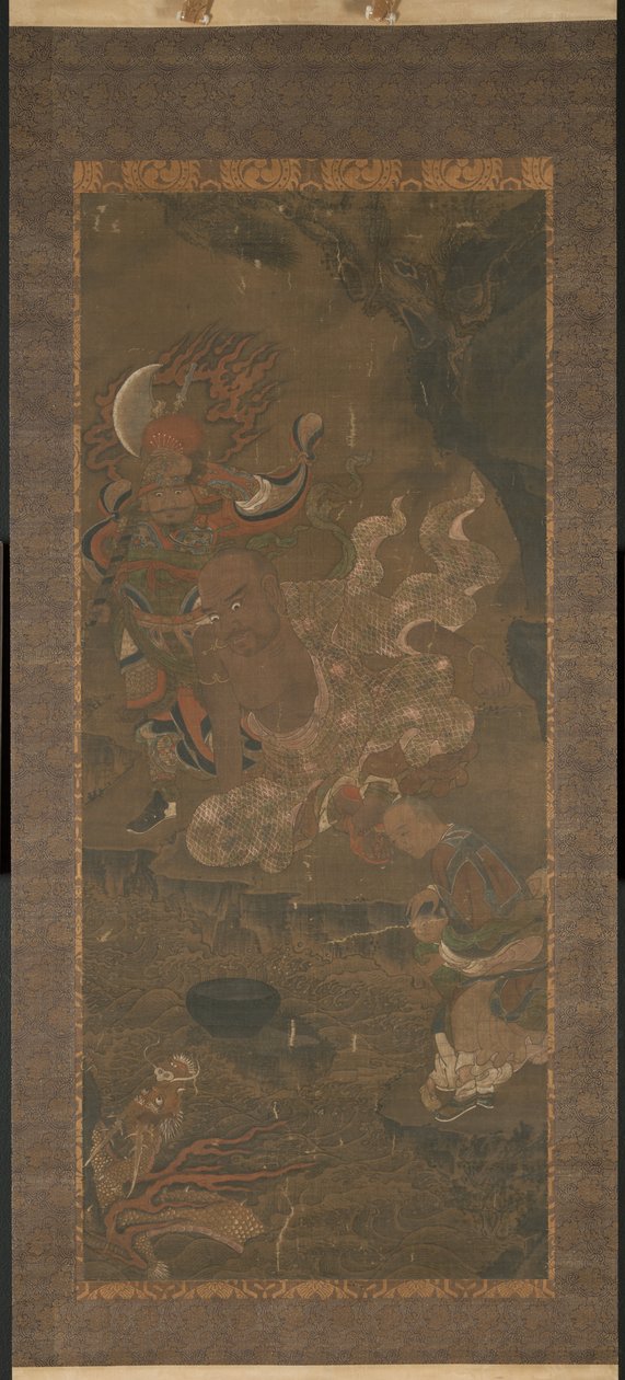 Arhat Taming the Dragon by Yuan dynasty Chinese