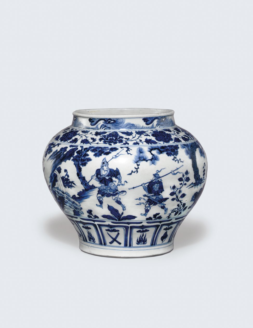 Exceptionally Rare and Important Blue and White Jar, Guan by Yuan Dynasty Chinese School