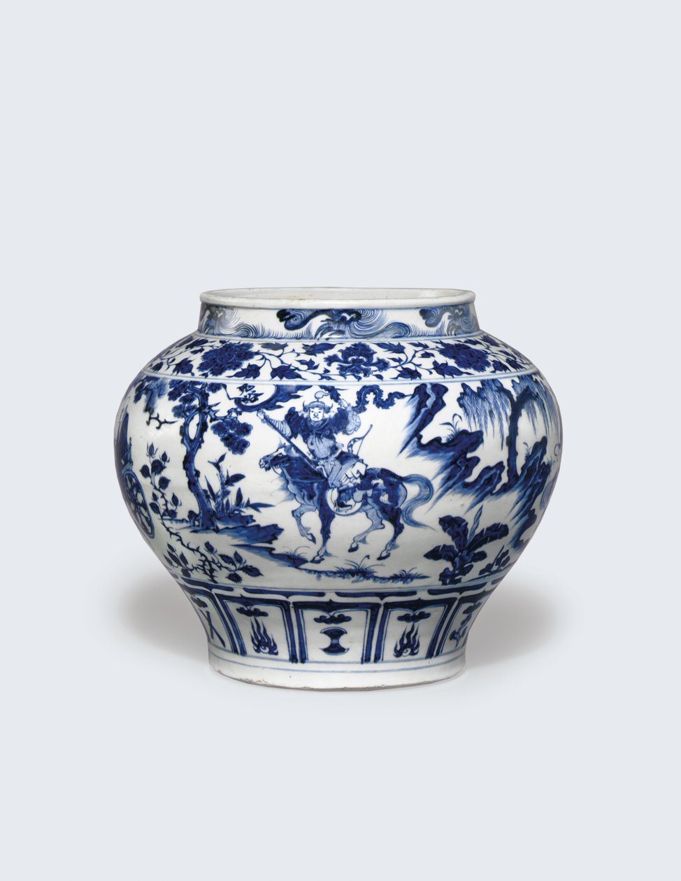 An exceptionally rare and important blue and white jar, Guan by Yuan Dynasty Chinese School
