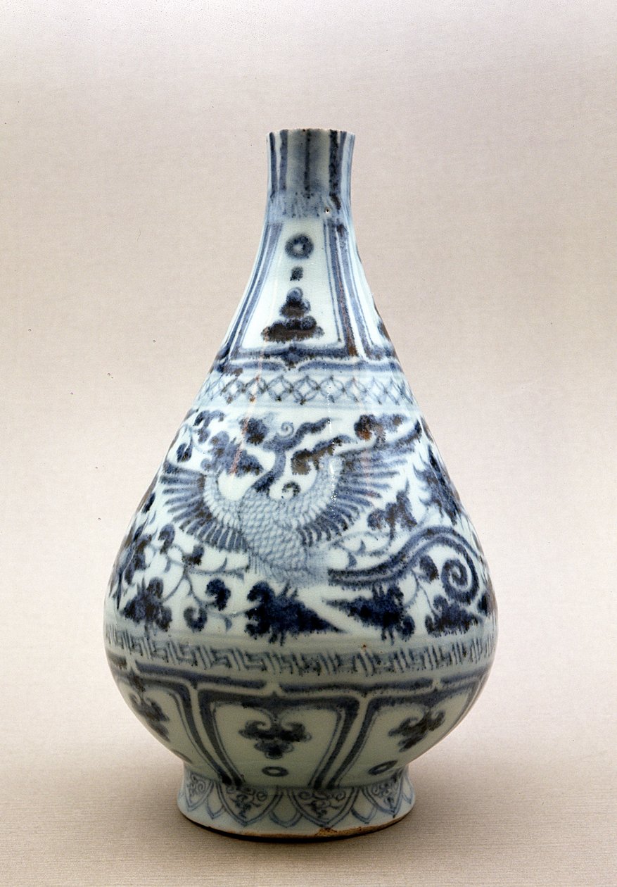 Blue and white vase, Yuan Dynasty (1206-1368) by Yuan Dynasty Chinese School