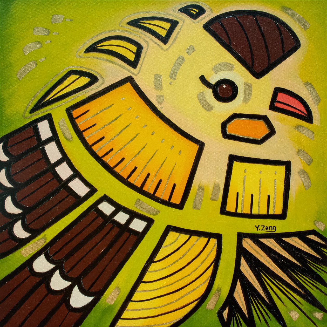 Backyard Birds Gold Finch, 2023 by Yue Zeng