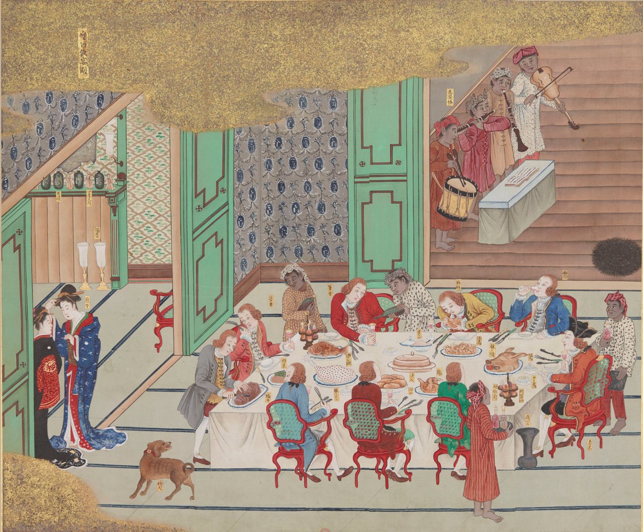Dutch banquet, Nagasaki Christmas Eve, from Bankan-zu by Yushi Ishizaki