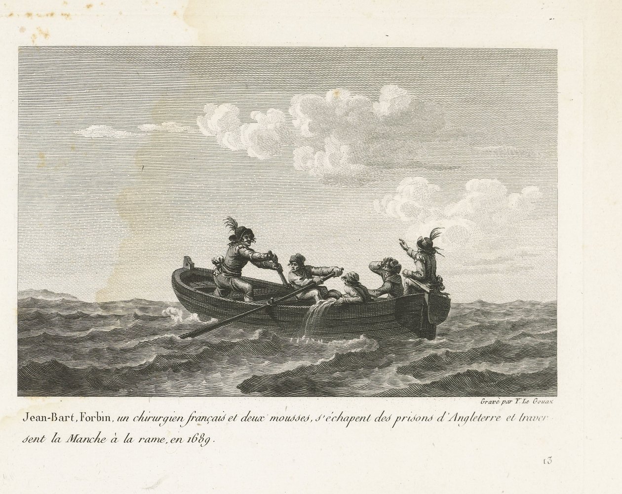 Jan Bart Escapes from an English Prison and Rows Across the Channel, 1689 by Yves Marie Le Gouaz