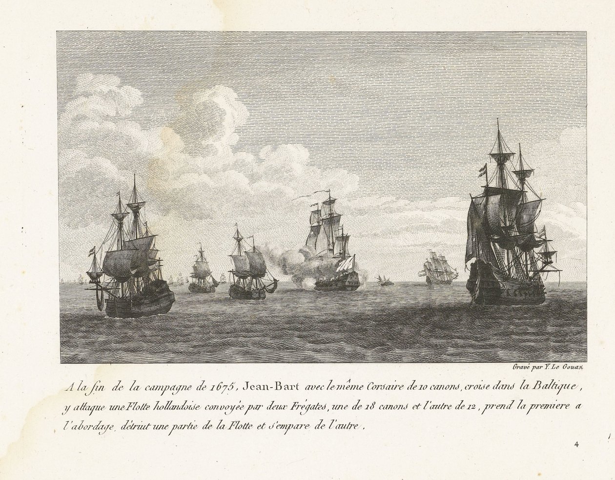 Jan Bart Attacks Dutch Ships in the Baltic Sea, 1675 by Yves Marie Le Gouaz