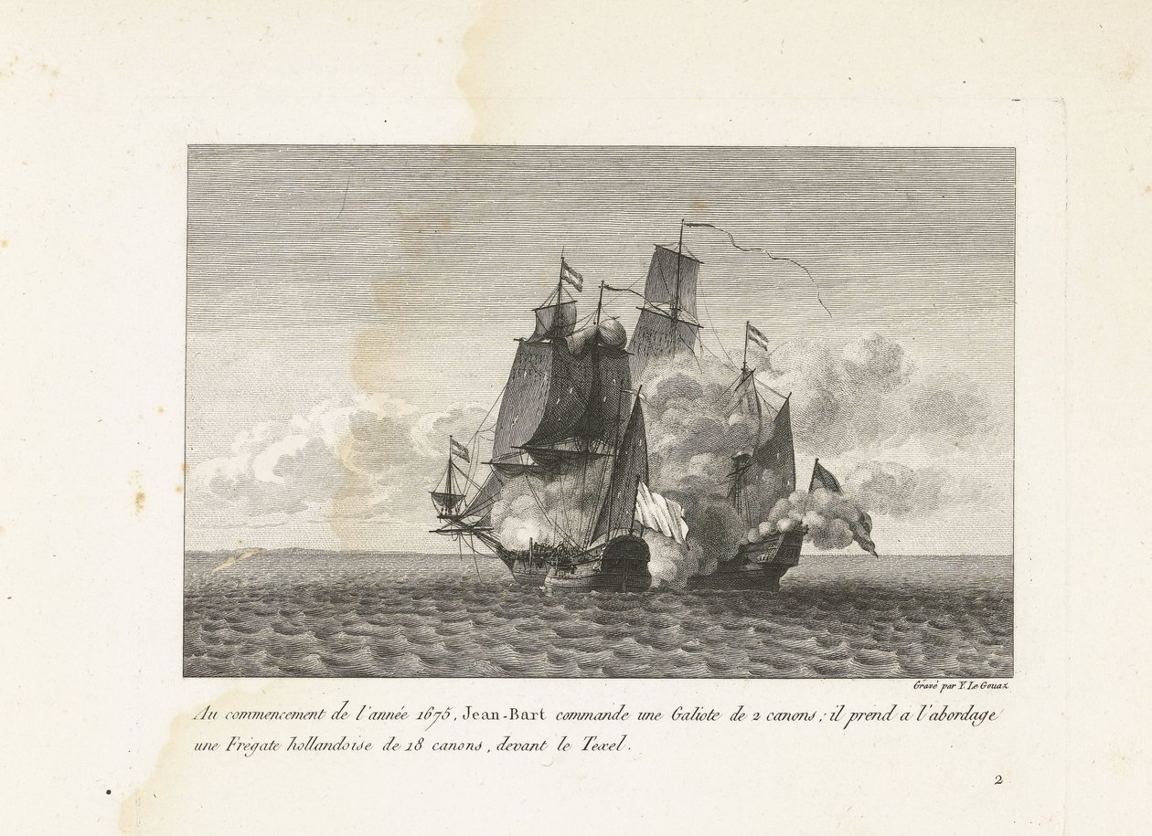 Jan Bart Captures a Dutch Frigate near Texel, 1675 by Yves Marie Le Gouaz