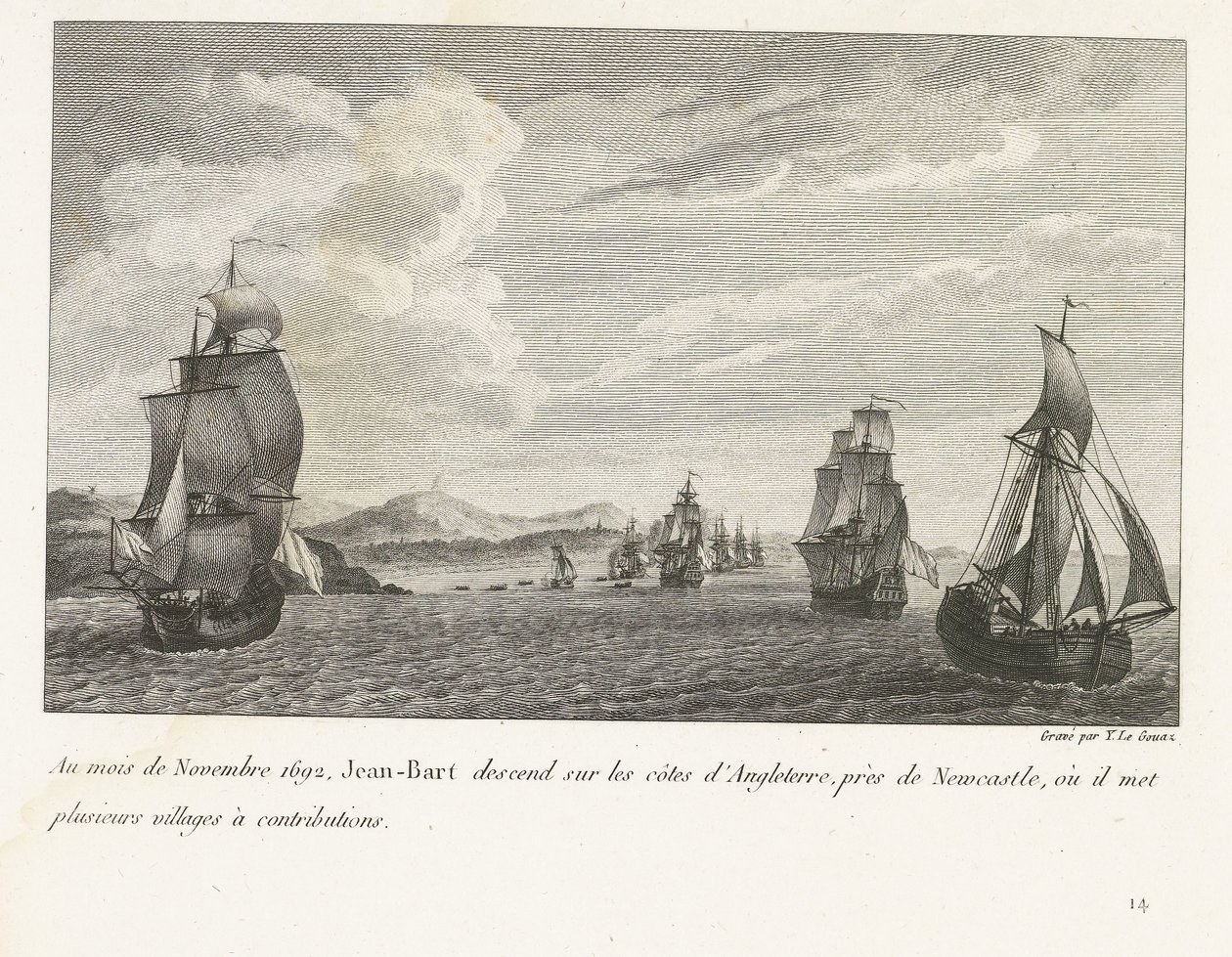 Jan Bart on the English Coast Near Newcastle, 1692 by Yves Marie Le Gouaz
