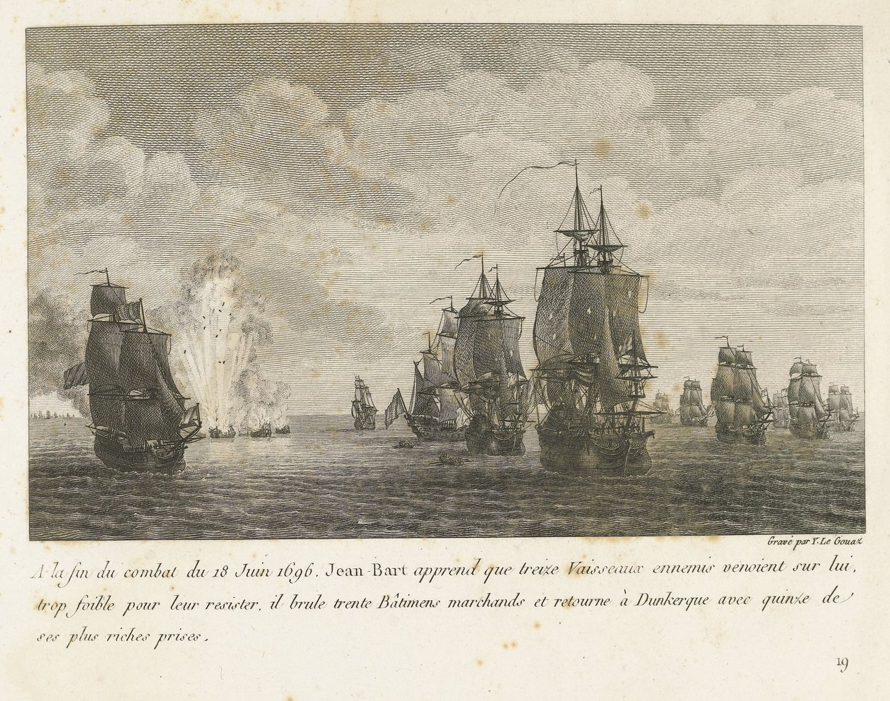 Battle Between a Fleet Under Jan Bart and a Dutch Fleet, 1696 by Yves Marie Le Gouaz
