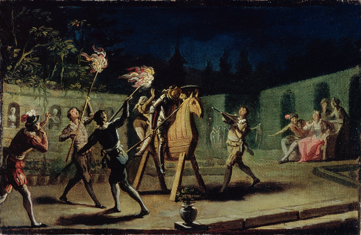 Don Quixote and Sancho Panza riding Clavileno by Zacarias Gonzalez Velazquez