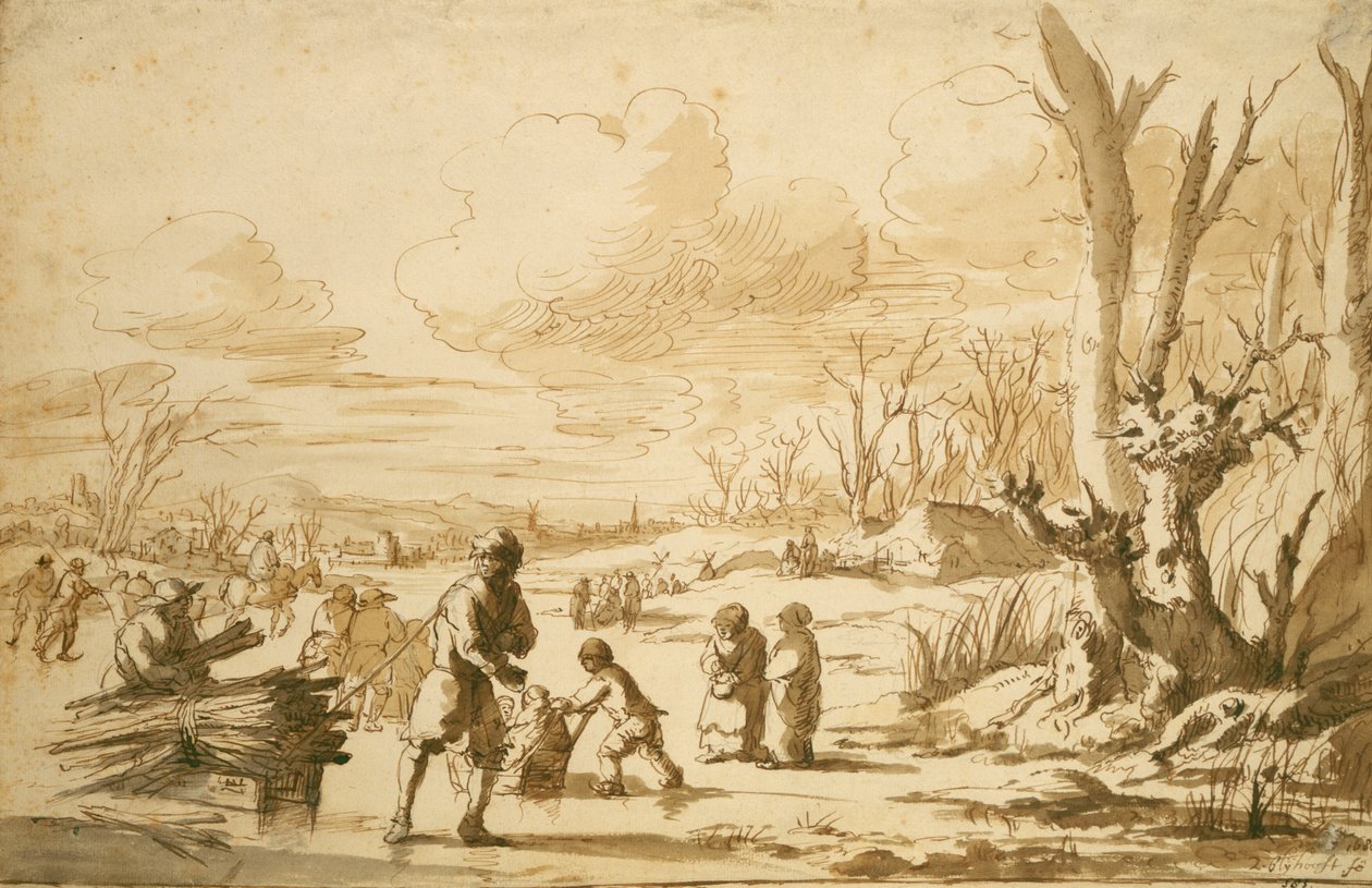 Enjoying the Ice, 1680 by Zacharias Blyhooft