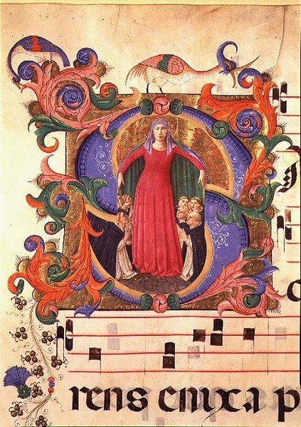 Missal 515 f.169r Madonna Misericordia, 1448-49 by Zanobi di Benedetto Strozzi