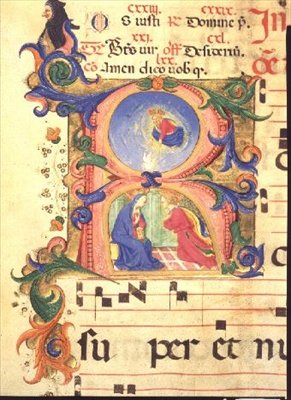 Historiated Initial R Depicting the Annunciation by Zanobi di Benedetto Strozzi