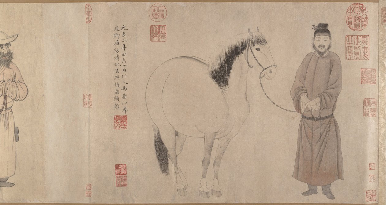 Grooms and Horses by Zhao Mengfu Chao Meng Fu or