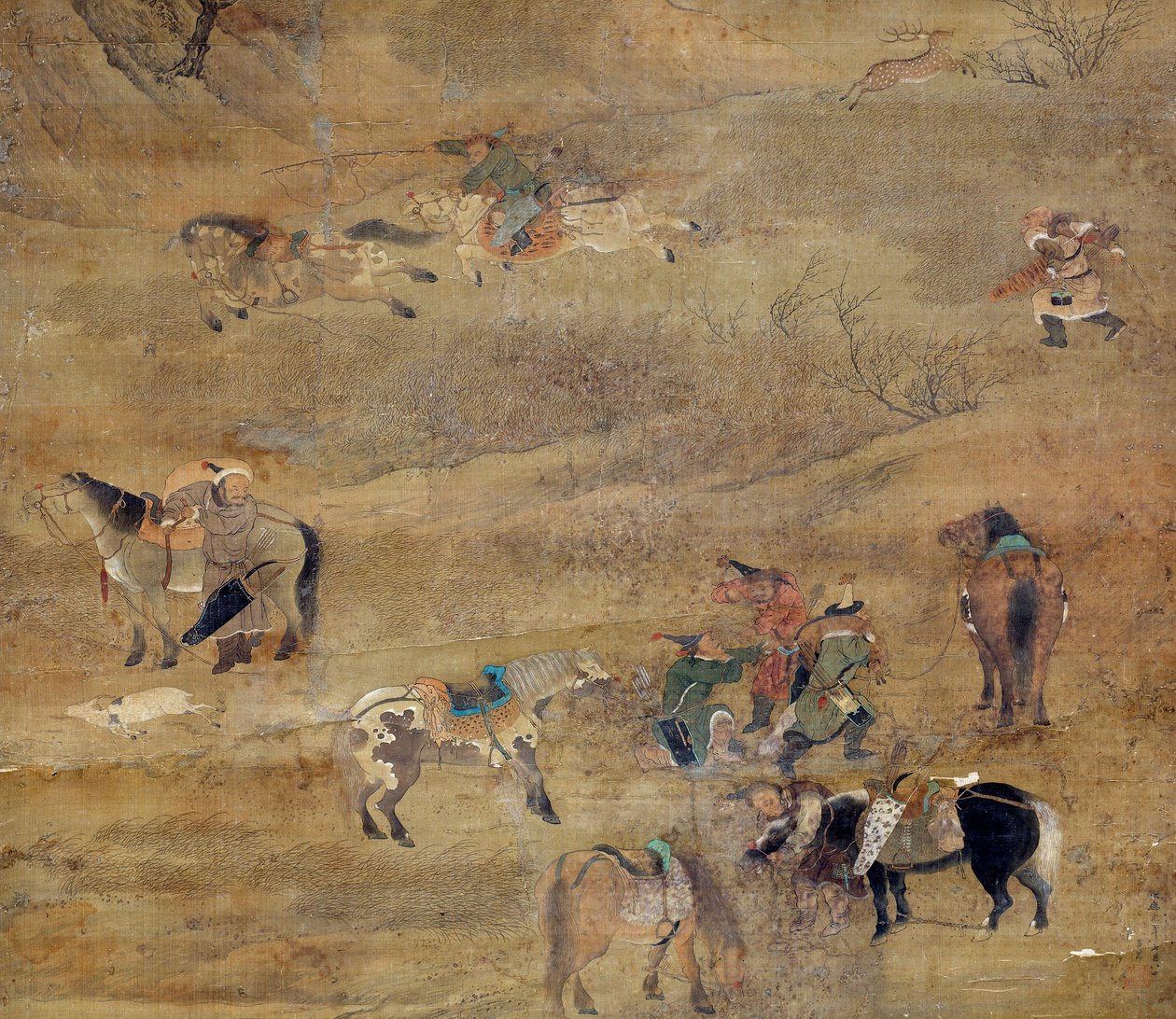 Mongolian Rider Chasing a Horse (detail) by Zhao Mengfu Chao Meng Fu or