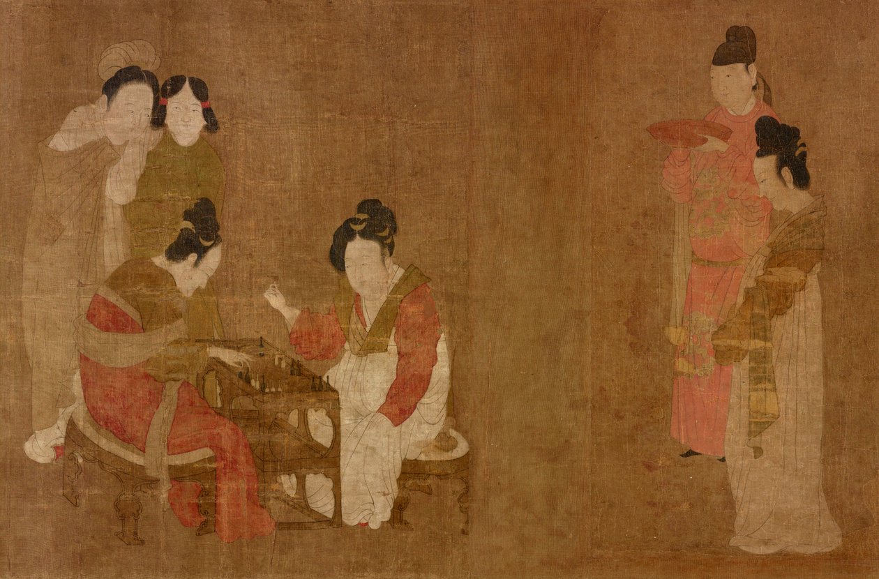 Court Ladies Playing Double-sixes (Detail) by Zhou Fang