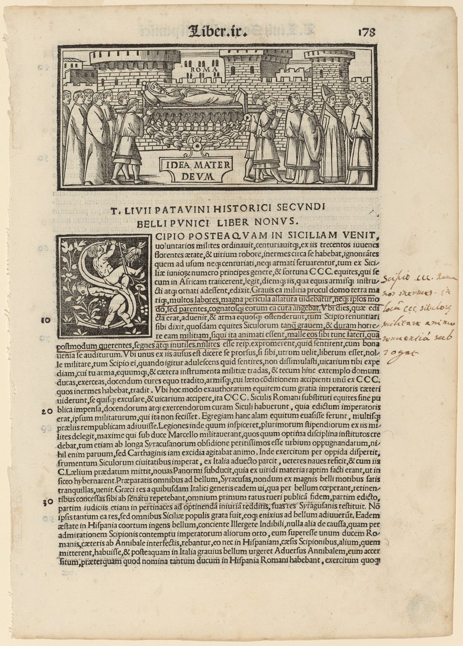 Page from Livius Historiarum Libri, 1520 by Zoan Andrea