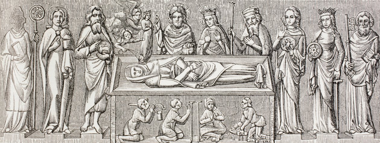 After the bas-relief on the tomb of Princess Elisabeth of Hungary a Catholic Saint, from 