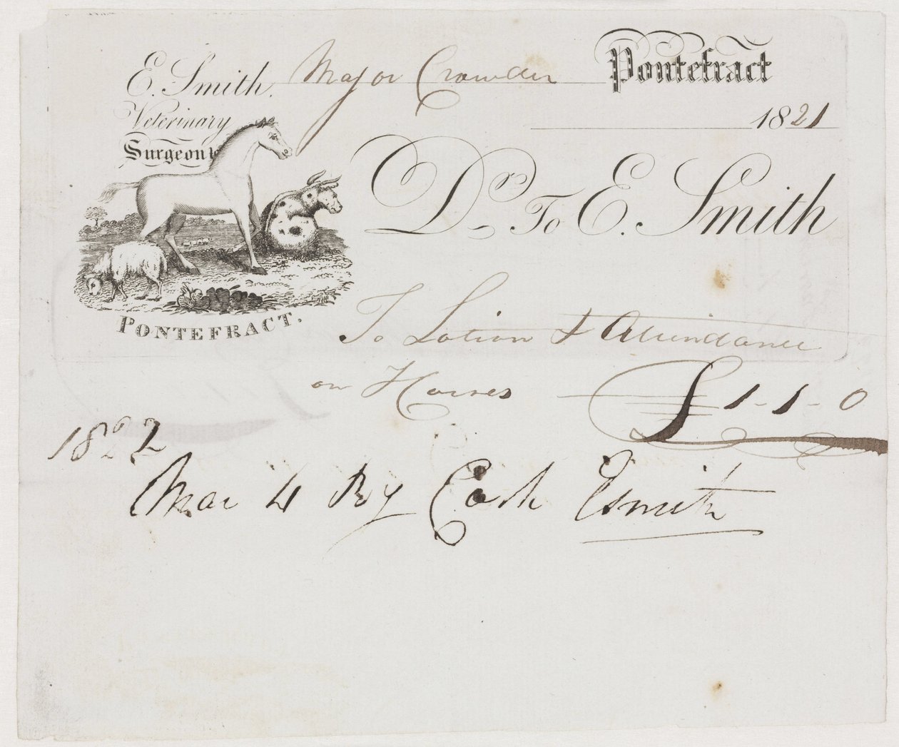 Veterinary Bill by Frederick (attr. to) Barnard