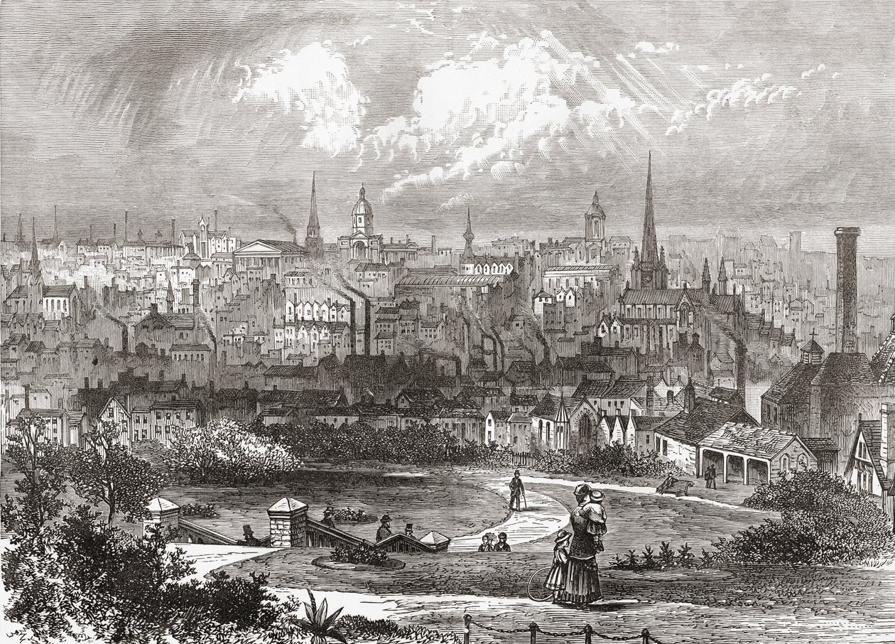 Birmingham, West Midlands, England in the late 19th century, from Our Own Country published 1898 by Ferdinand Georg Waldmuller