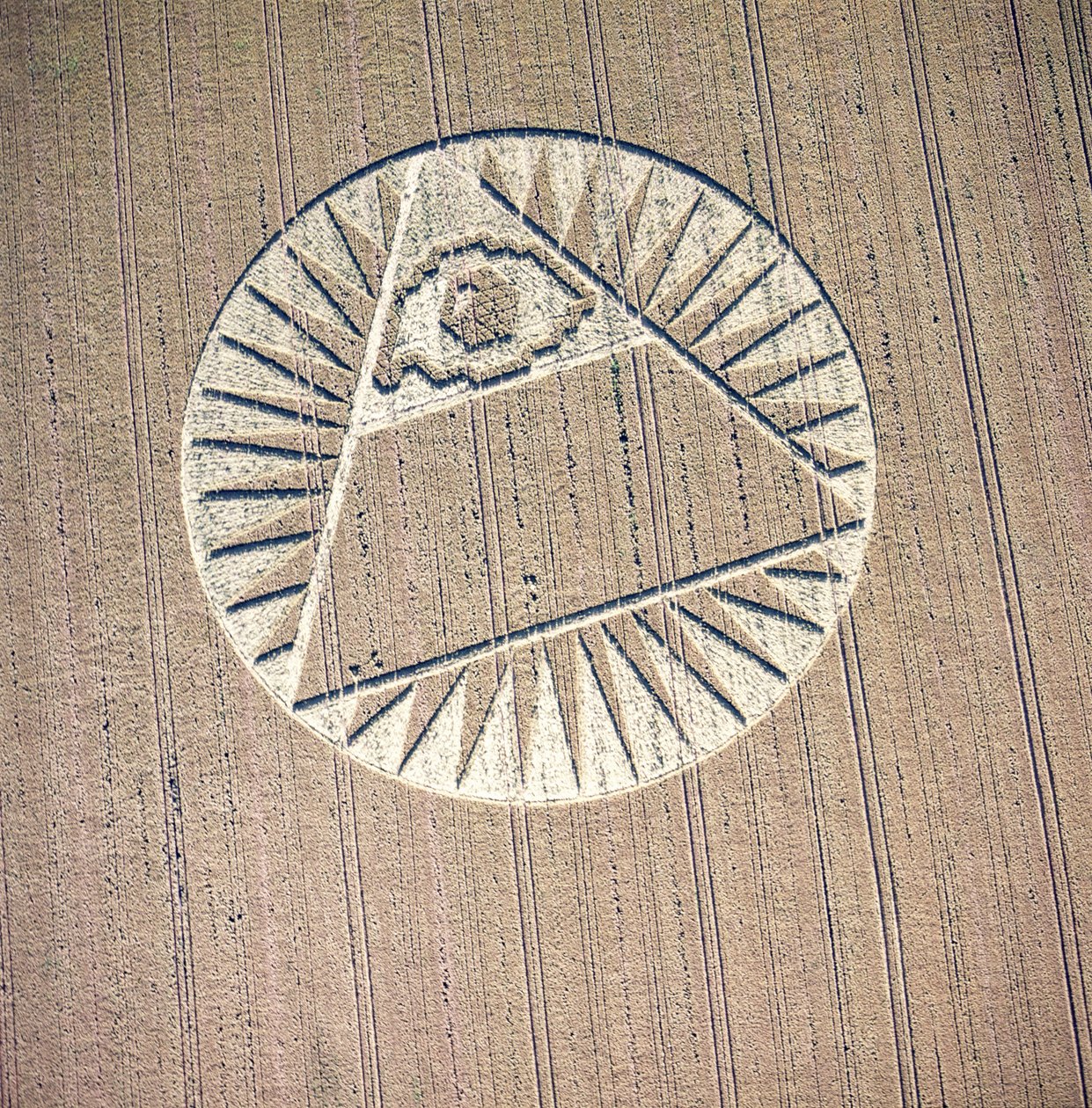 Crop circle in wheat field, Highclere, Hampshire, 21st July 2002 by Ferdinand Georg Waldmuller