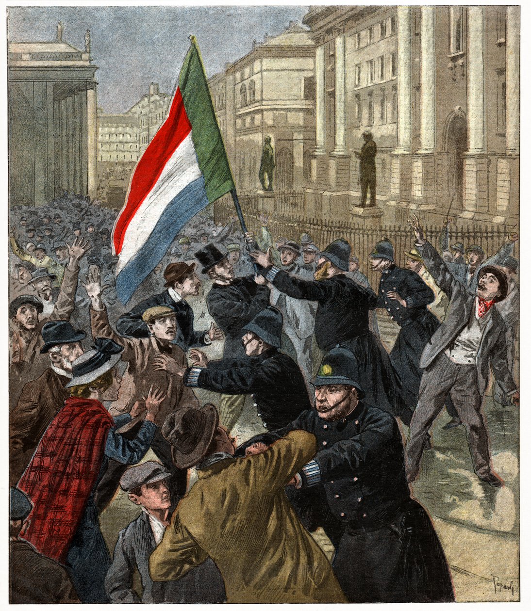 Demonstrations in Dublin by . .