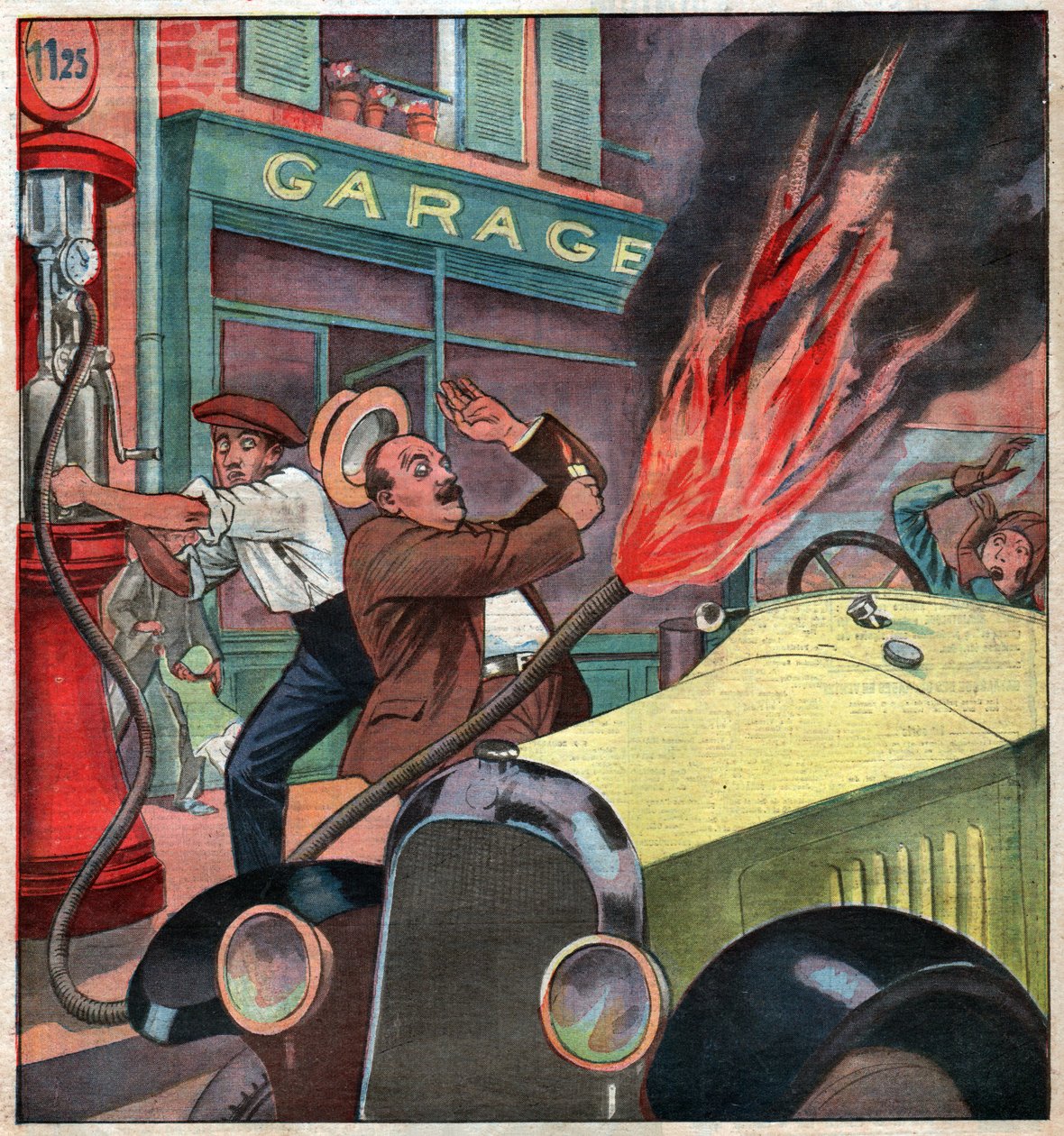 Fire in a Gas Station by Ferdinand Georg Waldmuller