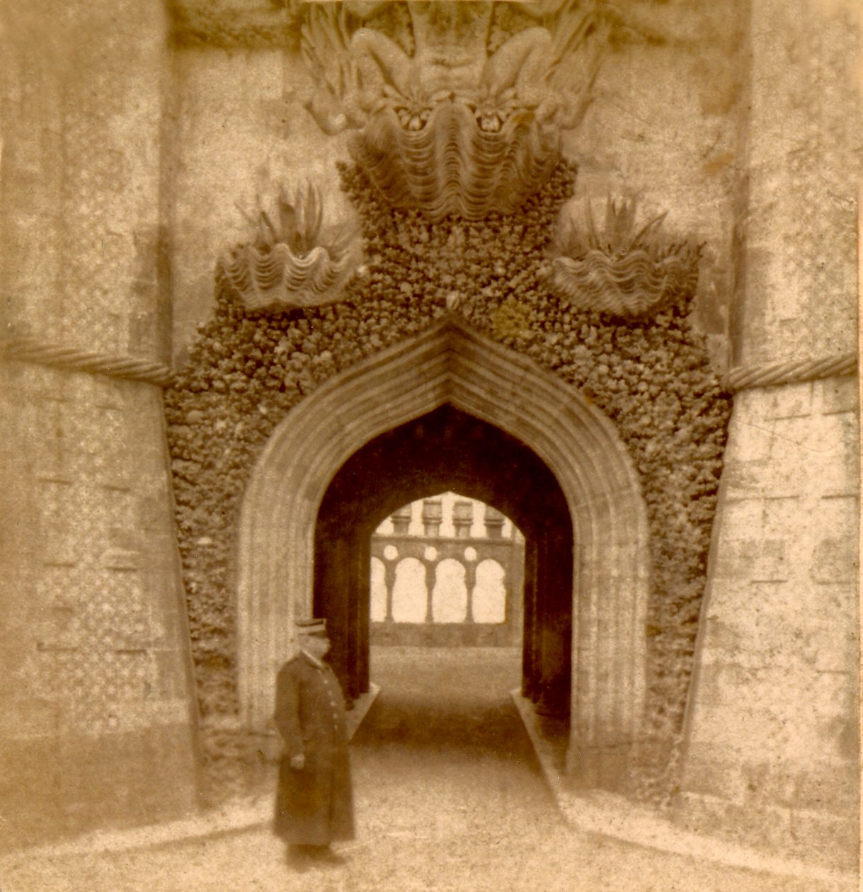 Guard Outside the Entrance to the Palace of Pena (Palacio da Pena), Sintra, Lisbon, Portugal c.1888 by Frederick (attr. to) Barnard