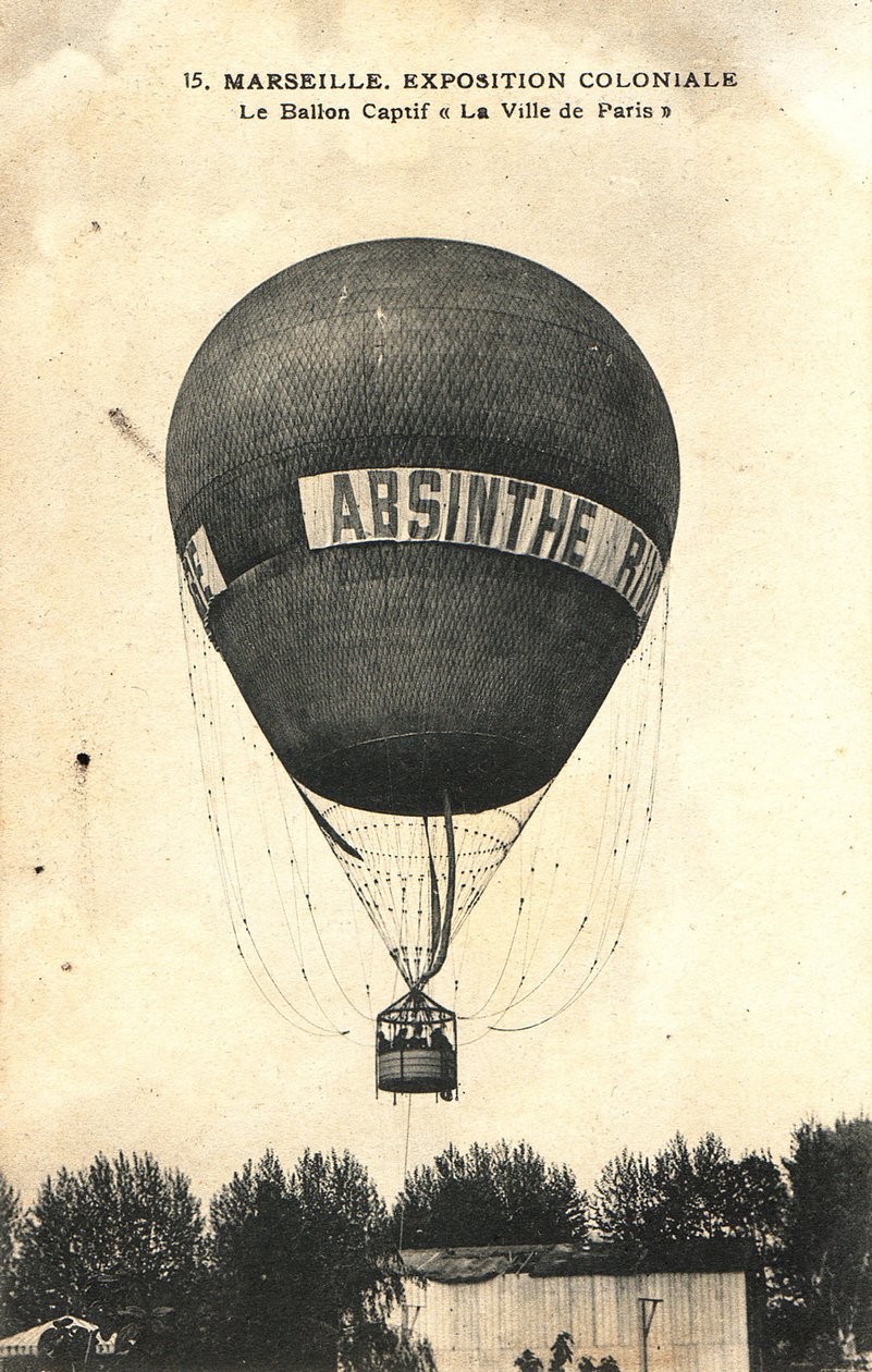 Hot air balloon advertising Absinthe Rivoire by Frederick (attr. to) Barnard