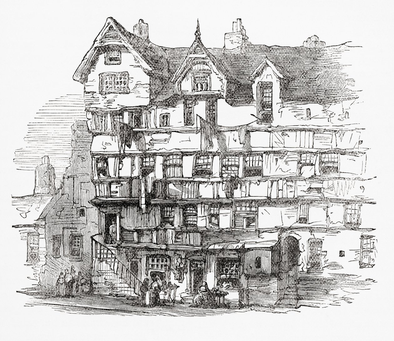 Houses in the High Street, Edinburgh, Scotland by . .
