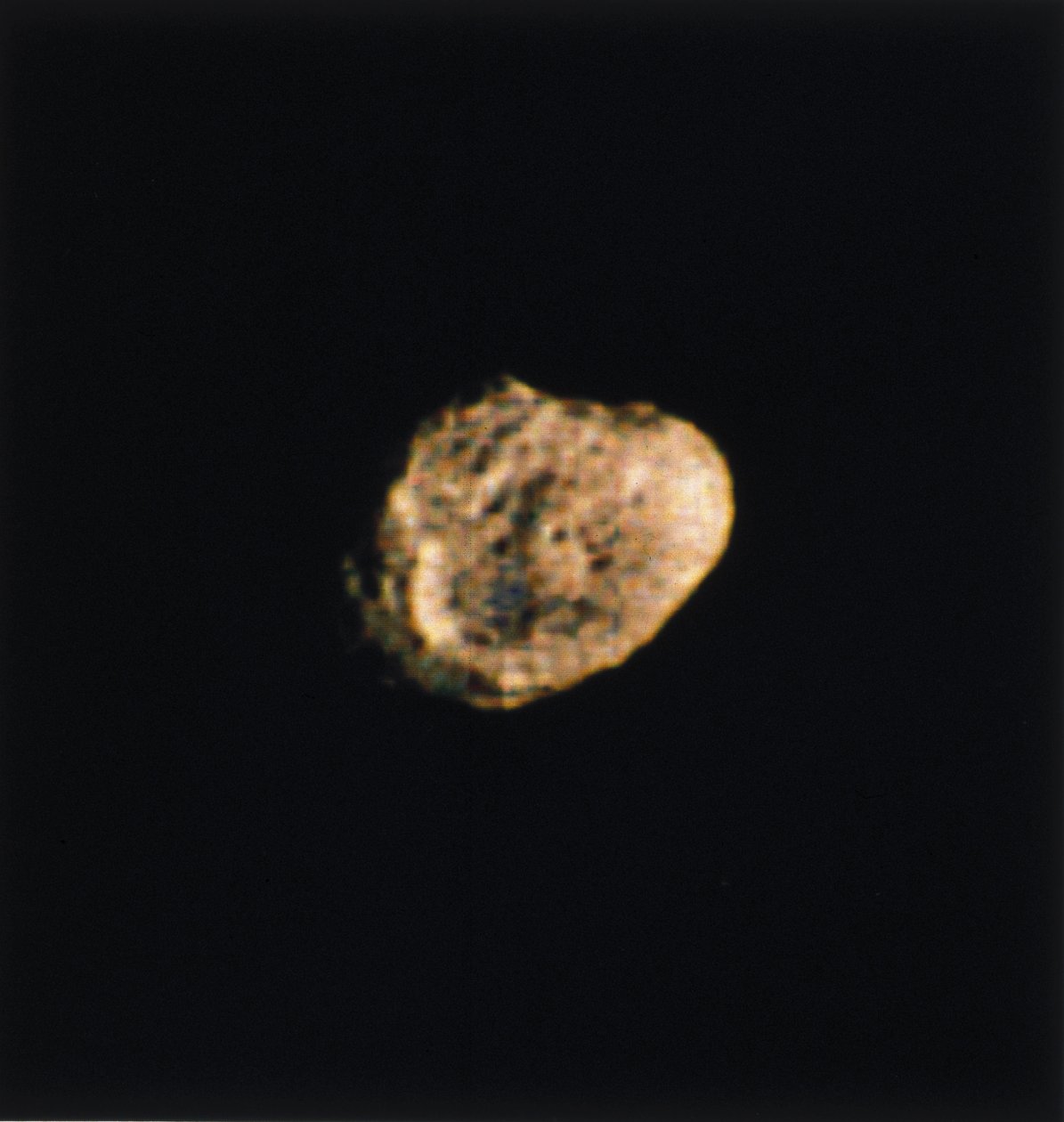 Hyperion, one of the moons of Saturn, photographed by Voyager 2 by Ferdinand Georg Waldmuller