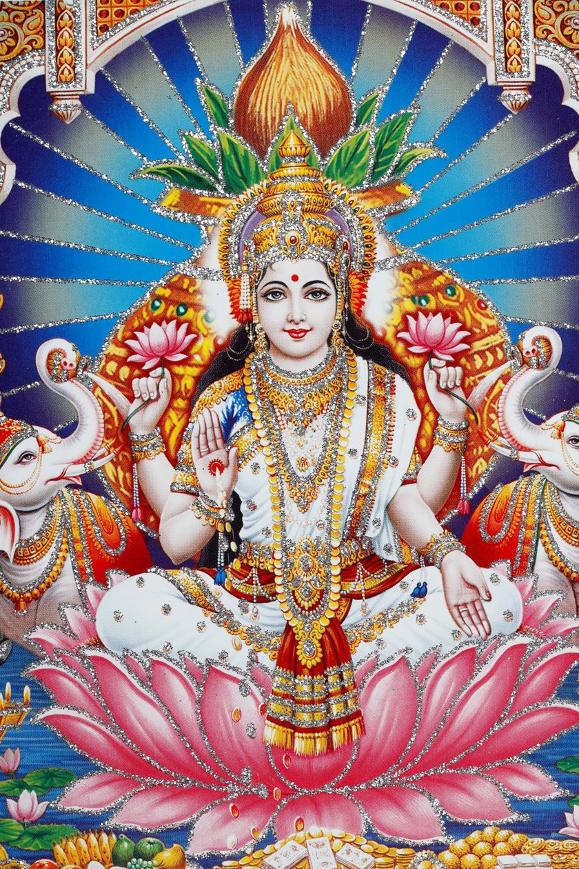 Lakshmi, the Wife of Vishnu, Goddess of Prosperity, Good Fortune, and Beauty by . .