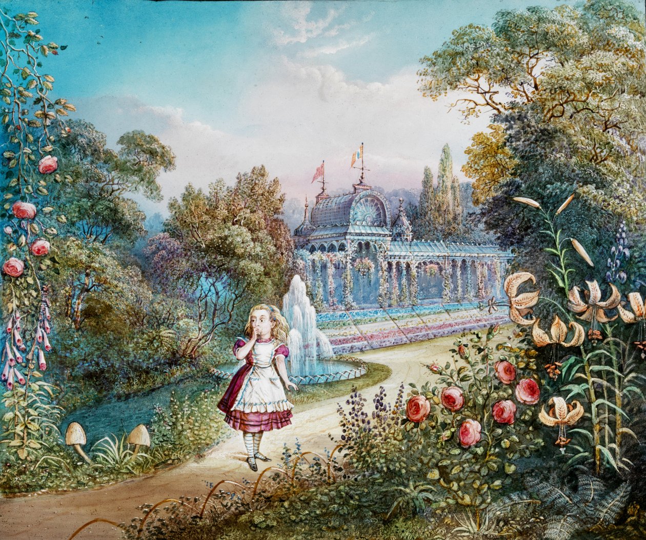 Alice in Wonderland, magic lantern by Frederick (attr. to) Barnard