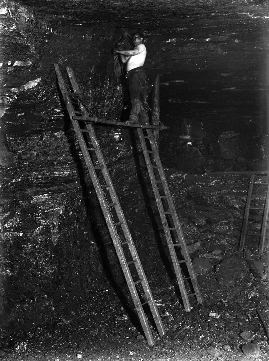 Cutting the Top Layers of the Famous Ten Yard Seam, Staffordshire, c 1890s by Frederick (attr. to) Barnard