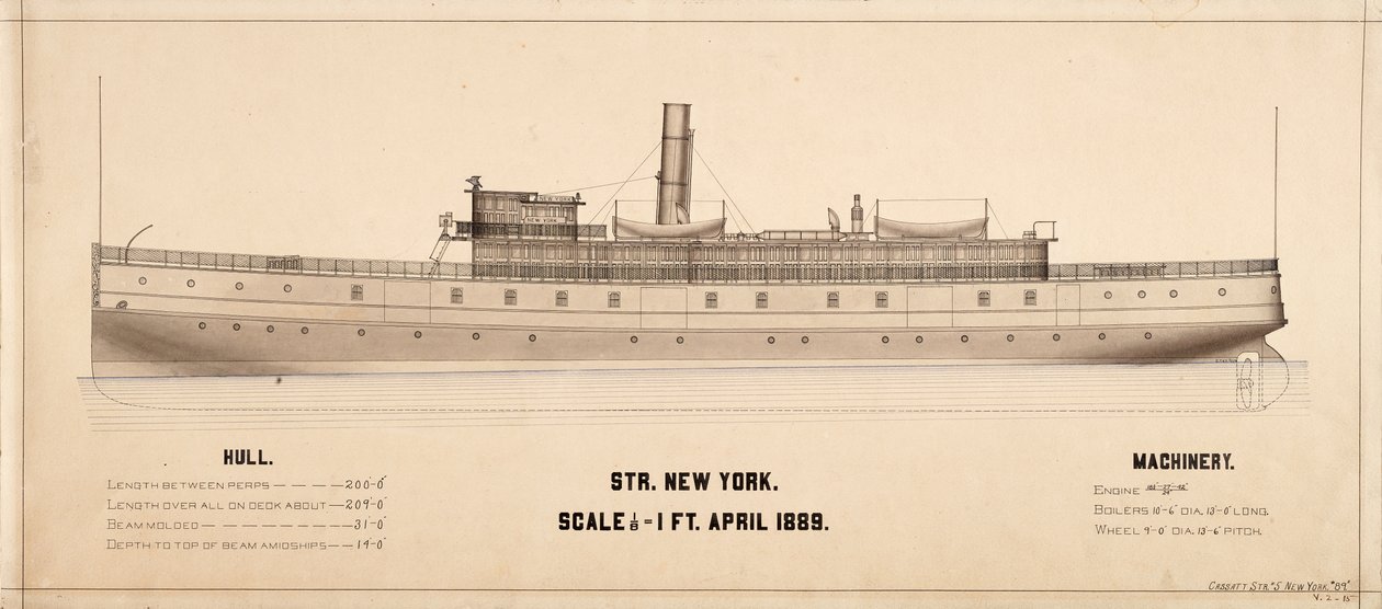 New York (Steamship: 1889) plans by . .