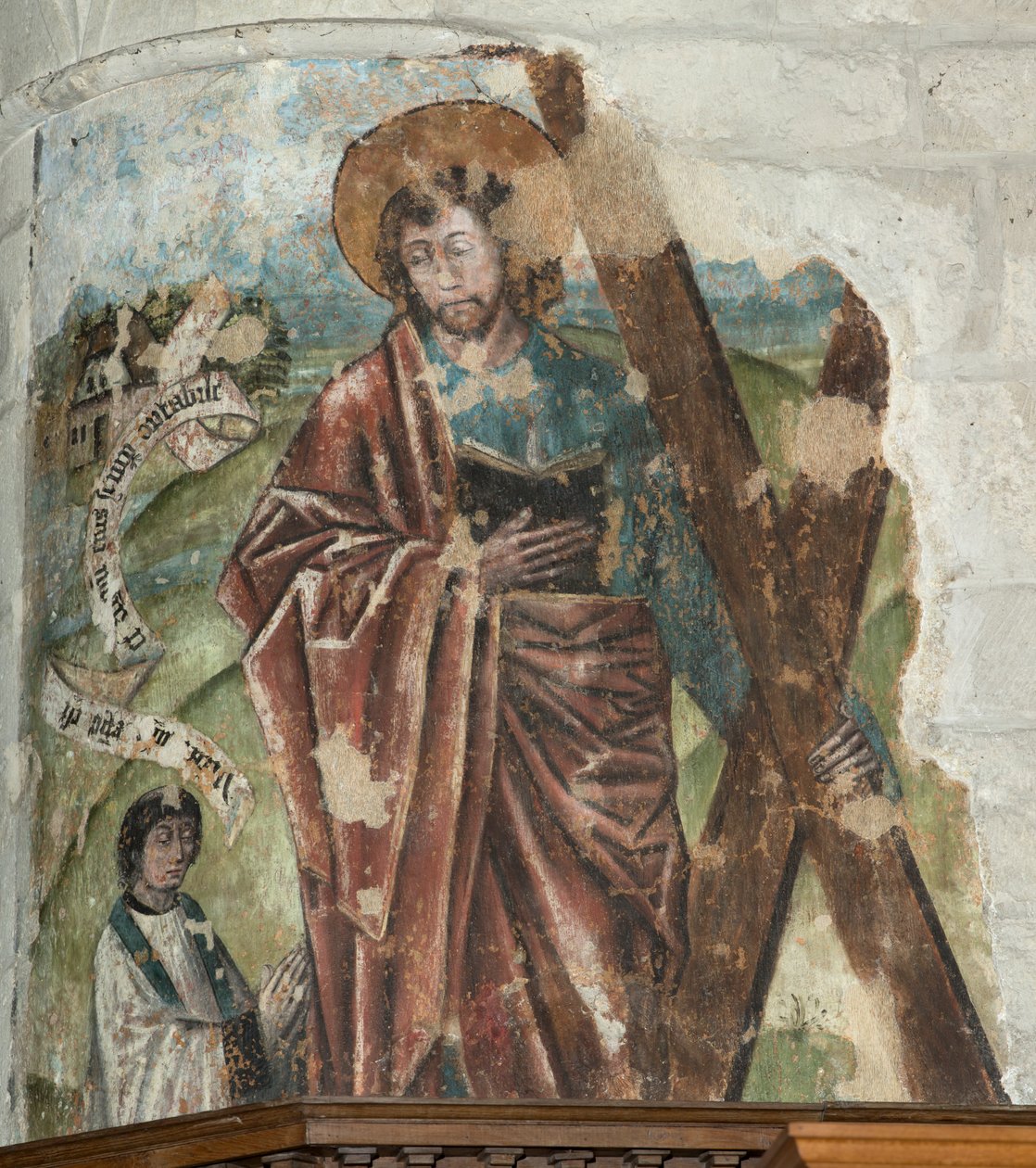 Parish church (Parochiekerk Onze-Lieve-Vrouw). Interior. The choir. Wall painting. by . .